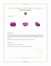 2.05 Ct. Purplish Pink Sapphire from Ceylon (Sri Lanka) Appraisal