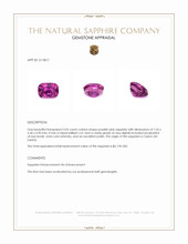 2.05 Ct. Purplish Pink Sapphire from Ceylon (Sri Lanka) Appraisal