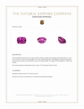 2.05 Ct. Purplish Pink Sapphire from Ceylon (Sri Lanka) Appraisal