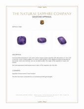 1.68 Ct. Purple Sapphire from Ceylon (Sri Lanka) Appraisal