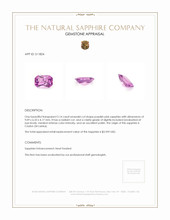 2.14 Ct. Purplish Pink Sapphire from Ceylon (Sri Lanka) Appraisal