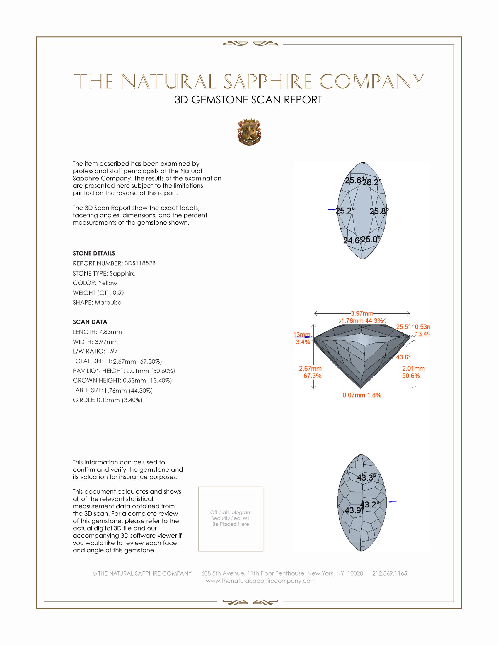 0.59 Ct. Yellow Sapphire from Montana