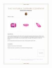 2.22 Ct. Pink Sapphire from Ceylon (Sri Lanka) Appraisal