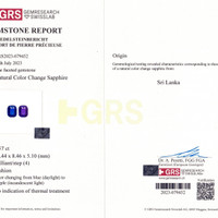 4.57 Ct. Color Change Sapphire from Ceylon (Sri Lanka) Scan Report