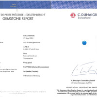3.78 Ct. Blue Sapphire from Ceylon (Sri Lanka) Scan Report