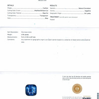 4.96 Ct. Blue Sapphire from Ceylon (Sri Lanka) Scan Report