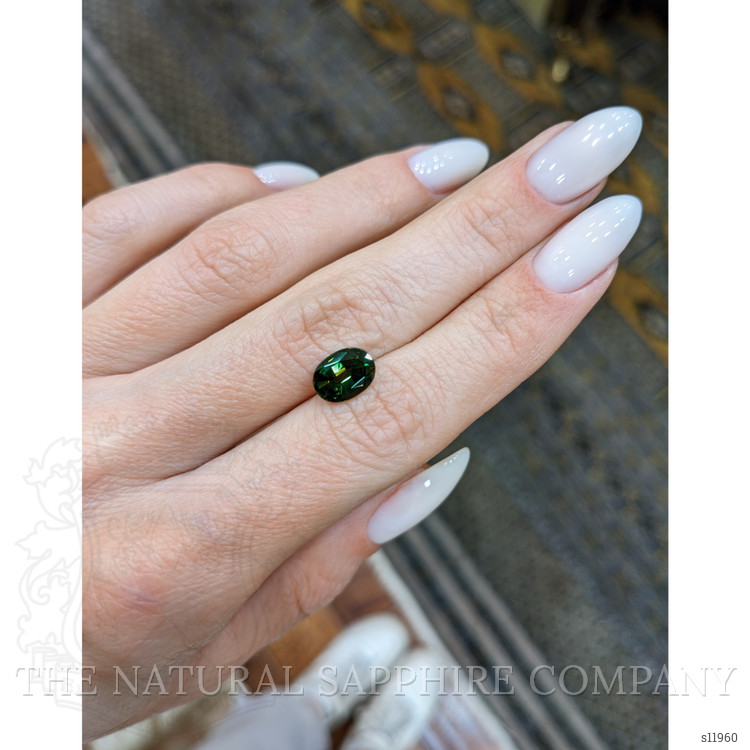 2.01 Ct. Bluish Green Sapphire from Ceylon (Sri Lanka)