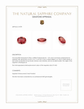 1.50 Ct. Padparadscha Sapphire from Madagascar Appraisal