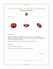 2.01 Ct. Padparadscha Sapphire from Madagascar Appraisal