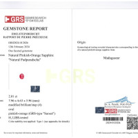 2.01 Ct. Padparadscha Sapphire from Madagascar Scan Report