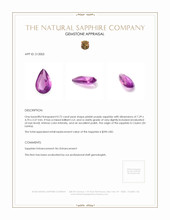 0.72 Ct. Pinkish Purple Sapphire from Ceylon (Sri Lanka) Appraisal