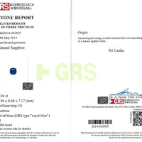 5.04 Ct. Blue Sapphire from Ceylon (Sri Lanka) Scan Report