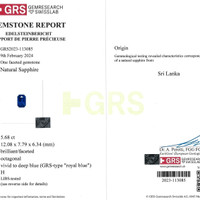 5.68 Ct. Blue Sapphire from Ceylon (Sri Lanka) Scan Report
