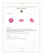 2.25 Ct. Padparadscha Sapphire from Madagascar Appraisal