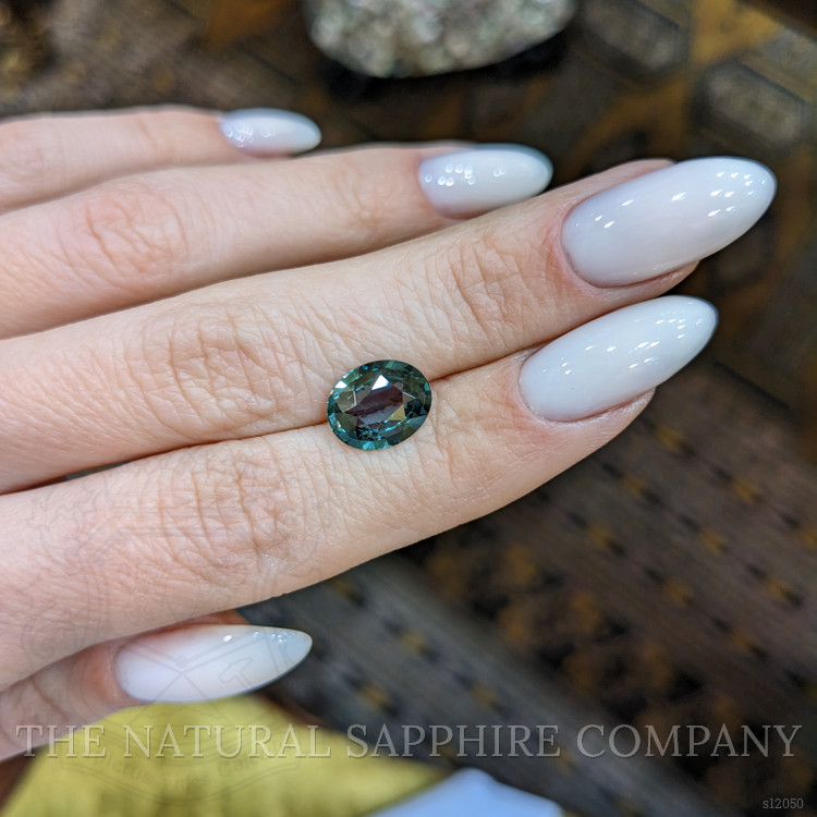 2.85 Ct. Bluish Green Sapphire from Ceylon (Sri Lanka)