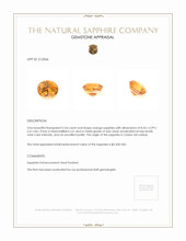2.56 Ct. Orange Sapphire from Ceylon (Sri Lanka) Appraisal