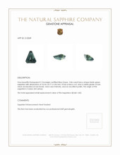 2.86 Ct. Bluish Green Sapphire from Ceylon (Sri Lanka) Appraisal