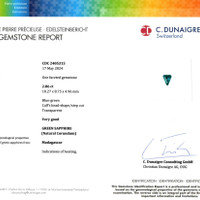 2.86 Ct. Bluish Green Sapphire from Ceylon (Sri Lanka) Scan Report
