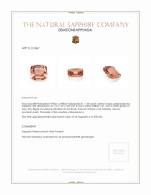 1.60 Ct. Padparadscha Sapphire from Madagascar Appraisal