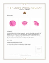 5.86 Ct. Pink Sapphire from Ceylon (Sri Lanka) Appraisal