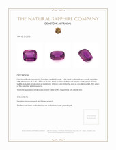 5.06 Ct. Purple Sapphire from Madagascar Appraisal