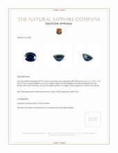 0.99 Ct. Blue Sapphire from Ceylon (Sri Lanka) Appraisal