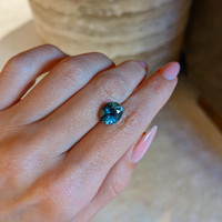 4.07 Ct. Greenish Blue Sapphire from Madagascar Life Style