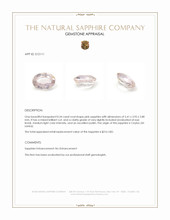 0.54 Ct. Pink Sapphire from Ceylon (Sri Lanka) Appraisal