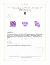 0.52 Ct. Purplish Pink Sapphire from Ceylon (Sri Lanka) Appraisal