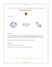 0.46 Ct. Purple Sapphire from Ceylon (Sri Lanka) Appraisal