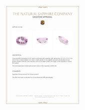 0.47 Ct. Pink Sapphire from Ceylon (Sri Lanka) Appraisal