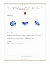 0.49 Ct. Blue Sapphire from Ceylon (Sri Lanka) Appraisal