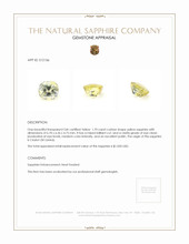 1.70 Ct. Yellow Sapphire from Ceylon (Sri Lanka) Appraisal