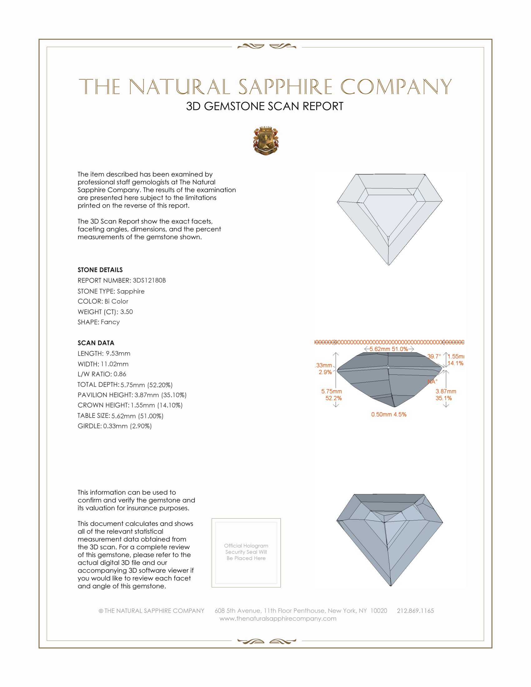 3.50 Ct. Bi Color / Parti Sapphire from Ceylon (Sri Lanka)