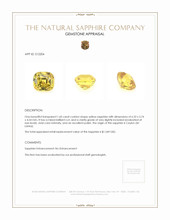 1.60 Ct. Yellow Sapphire from Ceylon (Sri Lanka) Appraisal