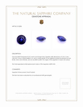 0.65 Ct. Blue Sapphire from Ceylon (Sri Lanka) Appraisal
