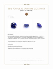 0.89 Ct. Blue Sapphire from Ceylon (Sri Lanka) Appraisal