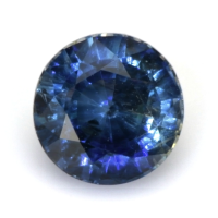 Accent Stones Bi Color Sapphire Ring 0.76 Ct., 14K White Gold Combination Stone