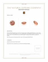2.26 Ct. Peach Sapphire from Ceylon (Sri Lanka) Appraisal