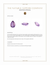 0.45 Ct. Pinkish Purple Sapphire from Ceylon (Sri Lanka) Appraisal