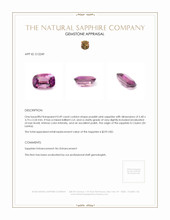 0.49 Ct. Purplish Pink Sapphire from Ceylon (Sri Lanka) Appraisal