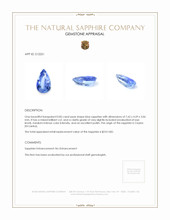 0.85 Ct. Blue Sapphire from Ceylon (Sri Lanka) Appraisal