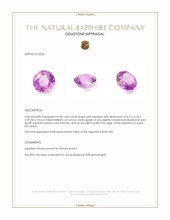 0.48 Ct. Pink Sapphire from Ceylon (Sri Lanka) Appraisal