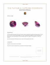 0.48 Ct. Purplish Pink Sapphire from Ceylon (Sri Lanka) Appraisal