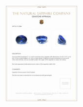 1.16 Ct. Blue Sapphire from Ceylon (Sri Lanka) Appraisal