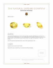 0.57 Ct. Yellow Sapphire from Ceylon (Sri Lanka) Appraisal