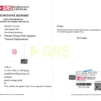 7.98 Ct. Padparadscha Sapphire from Ceylon (Sri Lanka) Scan Report