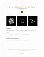 1.10 Ct. White Sapphire from Ceylon (Sri Lanka) Appraisal