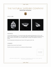 1.77 Ct. White Sapphire from Ceylon (Sri Lanka) Appraisal