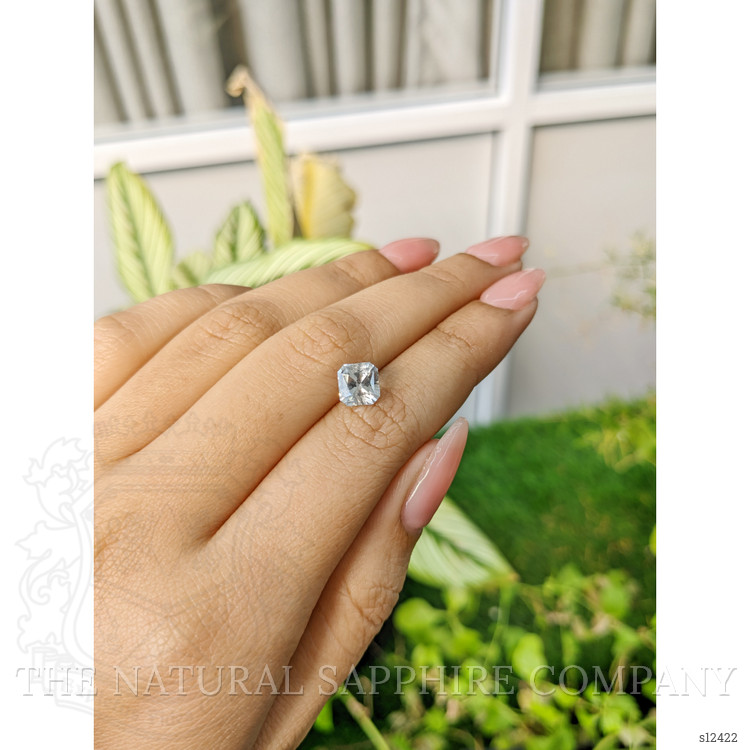 1.85 Ct. White Sapphire from Ceylon (Sri Lanka)